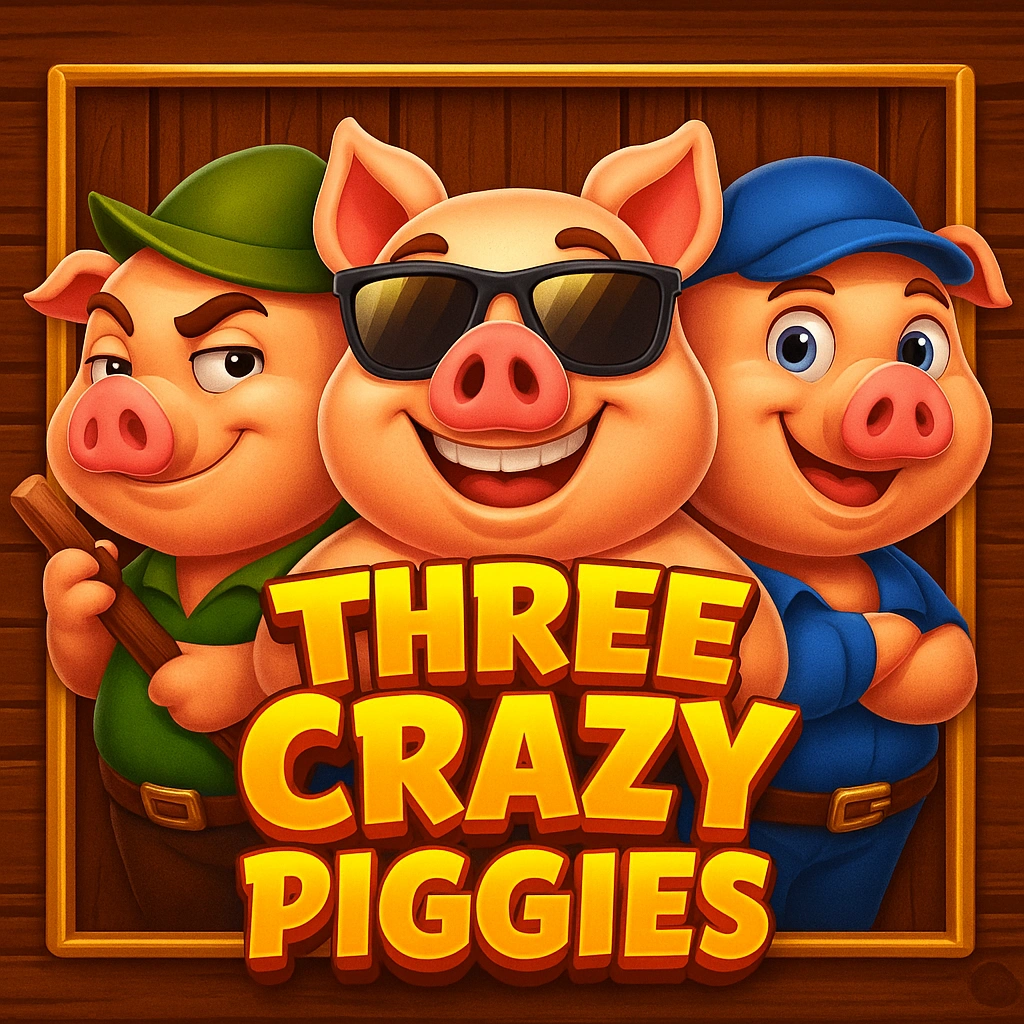 Three Crazy Piggies เกมสล็อตสามลูกหมูสุดป่วนจาก PG Soft พร้อมตัวละครหมูสามตัวในสไตล์การ์ตูนสดใส